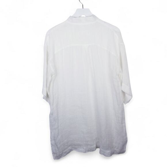 EILEEN FISHER Tunic 100% Organic Linen Loose Weave White V-neck - XS - Picture 4 of 8